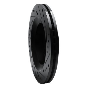 Chrysler 300M Brake Rotor (1) - Front Left - R1 Concepts - Drilled & Slotted - Black - `99-`04